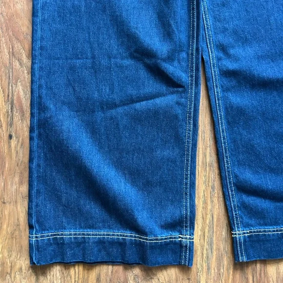 Wide Leg Jeans with Adjustable Tie Waist Loose Fitting  Flowy Comfy - Picture 3 of 12